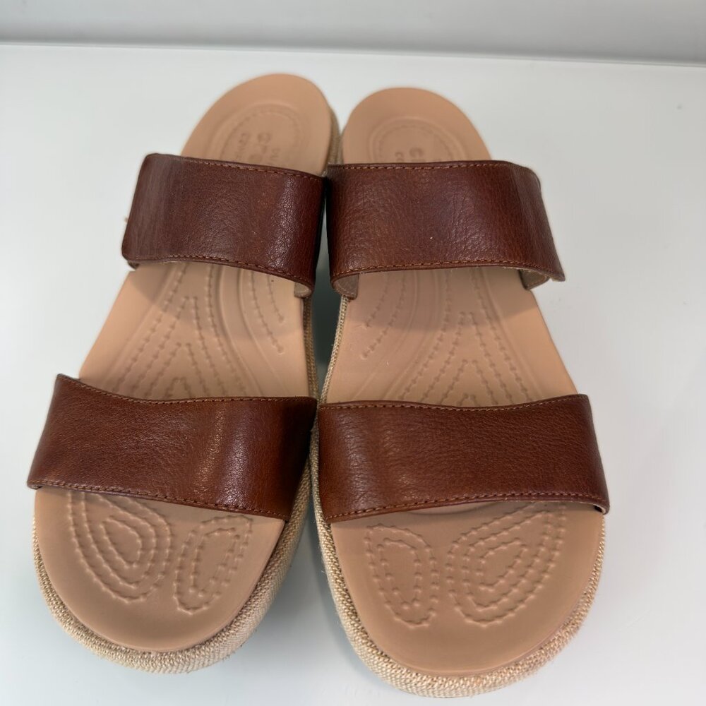 Crocs A-Leigh 2-Strap Mini Wedge Sandal Womens Size 8 - Picture 3 of 14